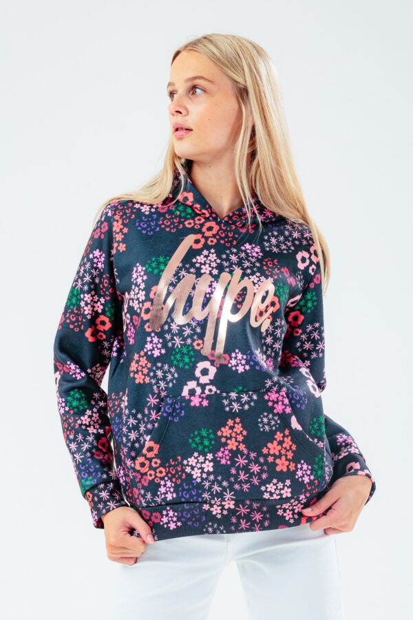 Sudadera capucha flor niña